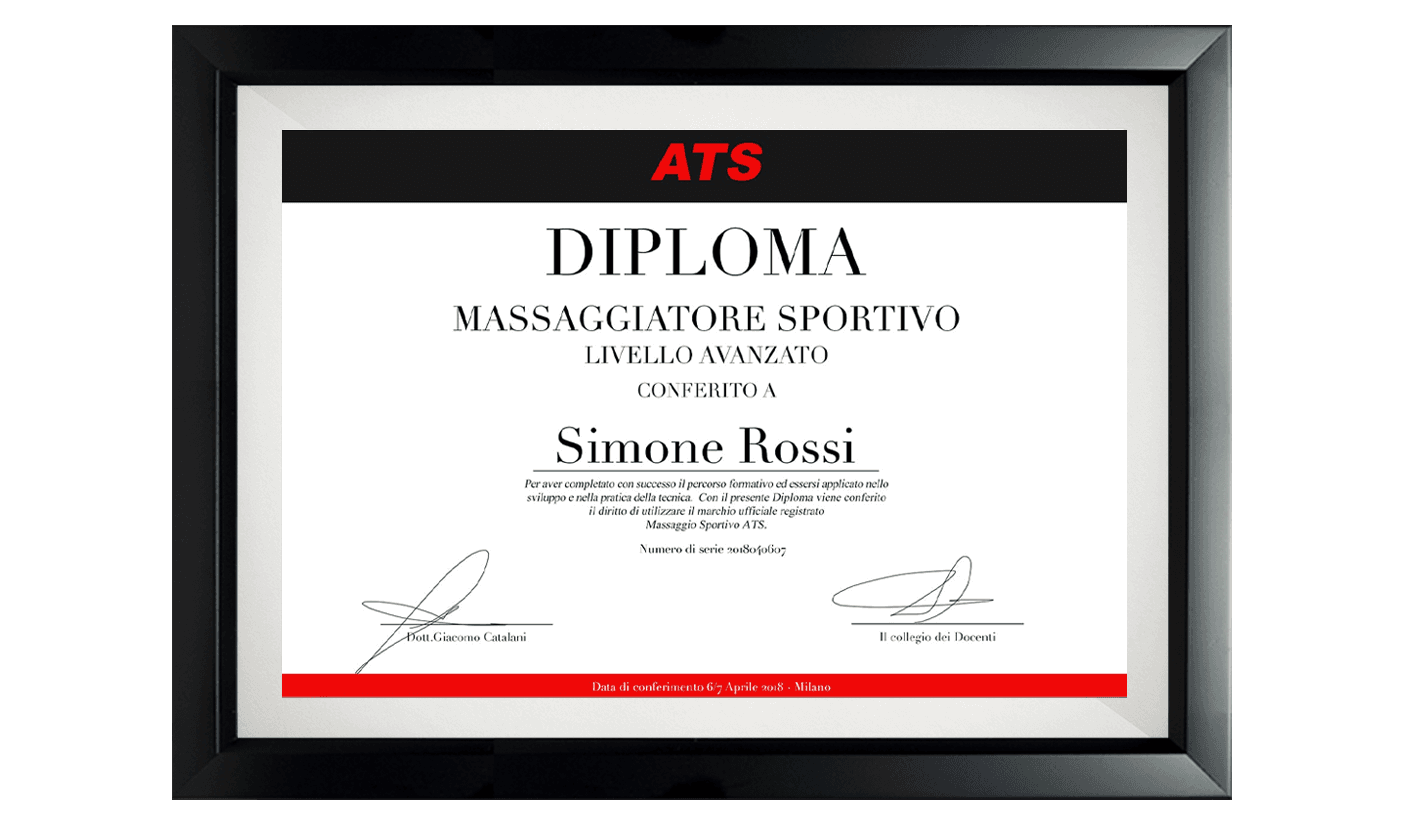Diploma Massaggiatore Sportivo ATS