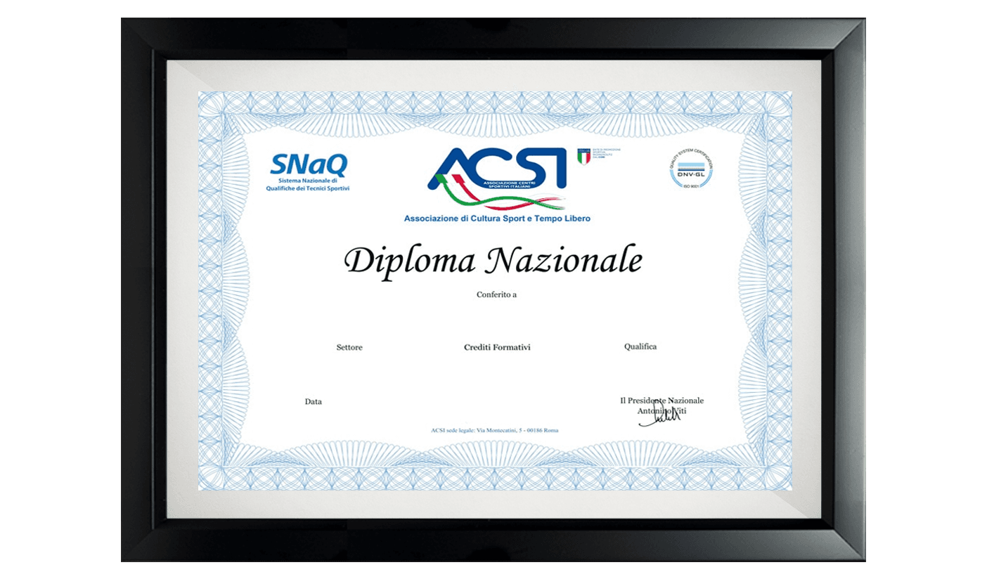 Diploma Nazionale ACSI CONI
