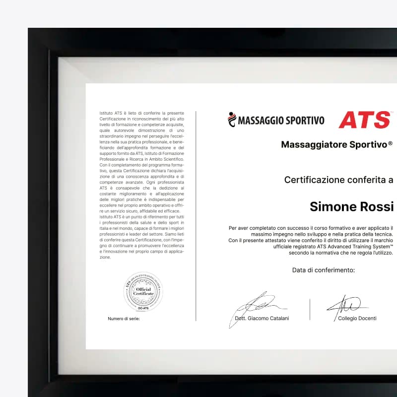 Certificazione Formazione Massaggiatore Sportivo
