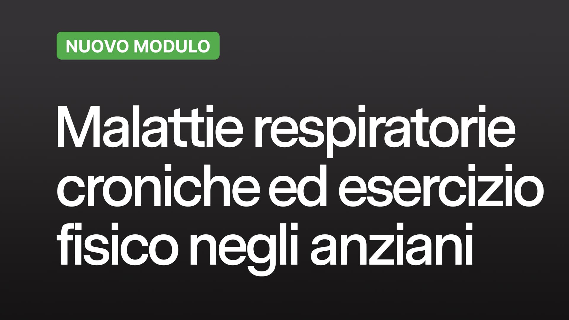 Malattie respiratorie croniche ed esercizio fisico negli anziani BOLLINO